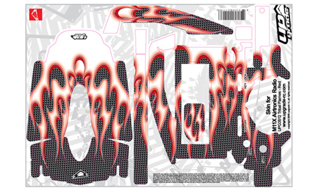 UPG3512 サンワM11X用プロポスキン TRIBAL FLAMES （レッド）