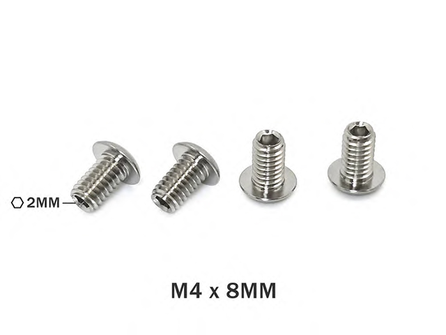 TP-087-A 64チタン製ダウンストップスクリュー【M4x8mm/4本入】 TP-087-A 64チタン製ダウンストップスクリュー【M4x8mm/4本入】