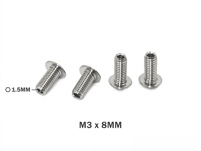 TP-087-C 64チタン製ダウンストップスクリュー【M3x8mm/4本入】 TP-087-C 64チタン製ダウンストップスクリュー【M3x8mm/4本入】