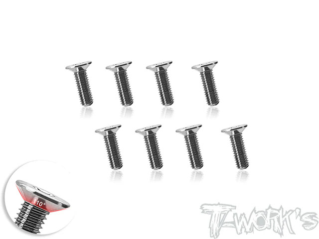 TSS-308-10DC チタン製110度カウンターシンクスクリュー【3x8mm/8本入】 TSS-308-10DC チタン製110度カウンターシンクスクリュー【3x8mm/8本入】