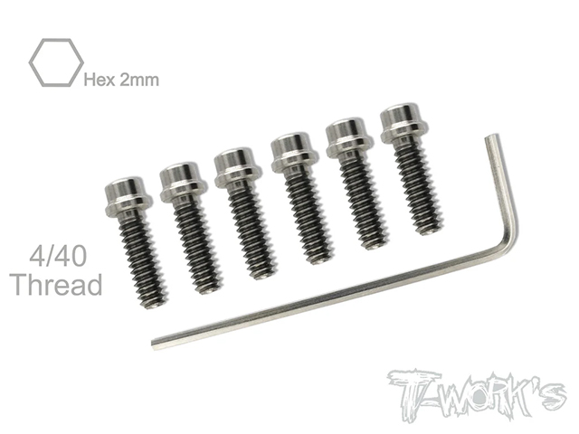 TSS-440-B チタン製キャップヘッドスクリュー・2mm HEXソケット【4-40 x 3/8インチ/6本入 】 TSS-440-B チタン製キャップヘッドスクリュー・2mm HEXソケット【4-40 x 3/8インチ/6本入 】