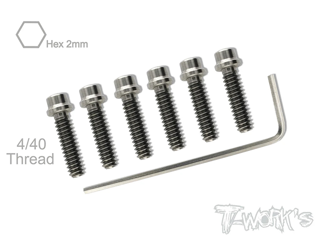 TSS-440-C チタン製キャップヘッドスクリュー・2mm HEXソケット【4-40 x 7/16インチ/6本入 】 TSS-440-C チタン製キャップヘッドスクリュー・2mm HEXソケット【4-40 x 7/16インチ/6本入 】