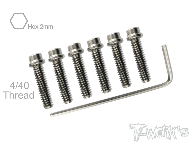 TSS-440-D チタン製キャップヘッドスクリュー・2mm HEXソケット【4-40 x 1/2インチ/6本入 】 TSS-440-D チタン製キャップヘッドスクリュー・2mm HEXソケット【4-40 x 1/2インチ/6本入 】